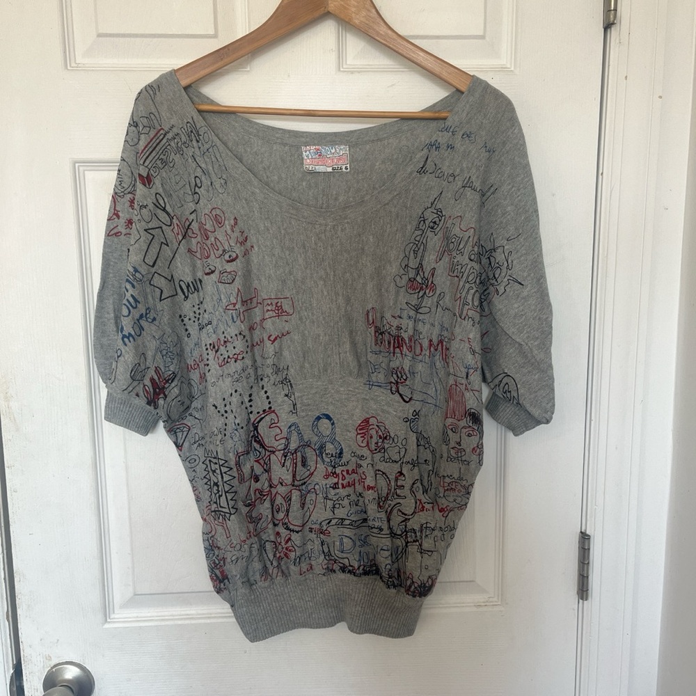 Hot Authentic Desigual Graffiti Top Size Small